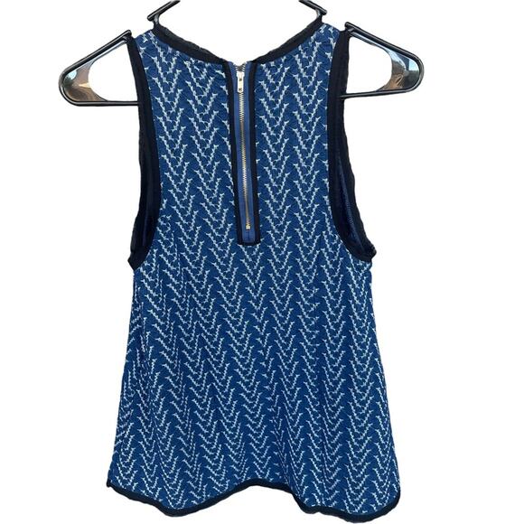 Anthropologie Postmark Top Womens Extra Small XS Rayon Textured Sleeveless Blue - Picture 2 of 12
